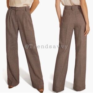 ANTHROPOLOGIE Favorite Daughter The Favorite Pleated Houndstooth High Rise Pants